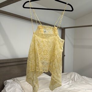 Free People New Romantics Boho Yellow Top Medium